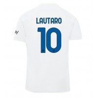 Inter Milan Lautaro Martinez #10 Vonkajší futbalový dres 2023-24 Krátky Rukáv